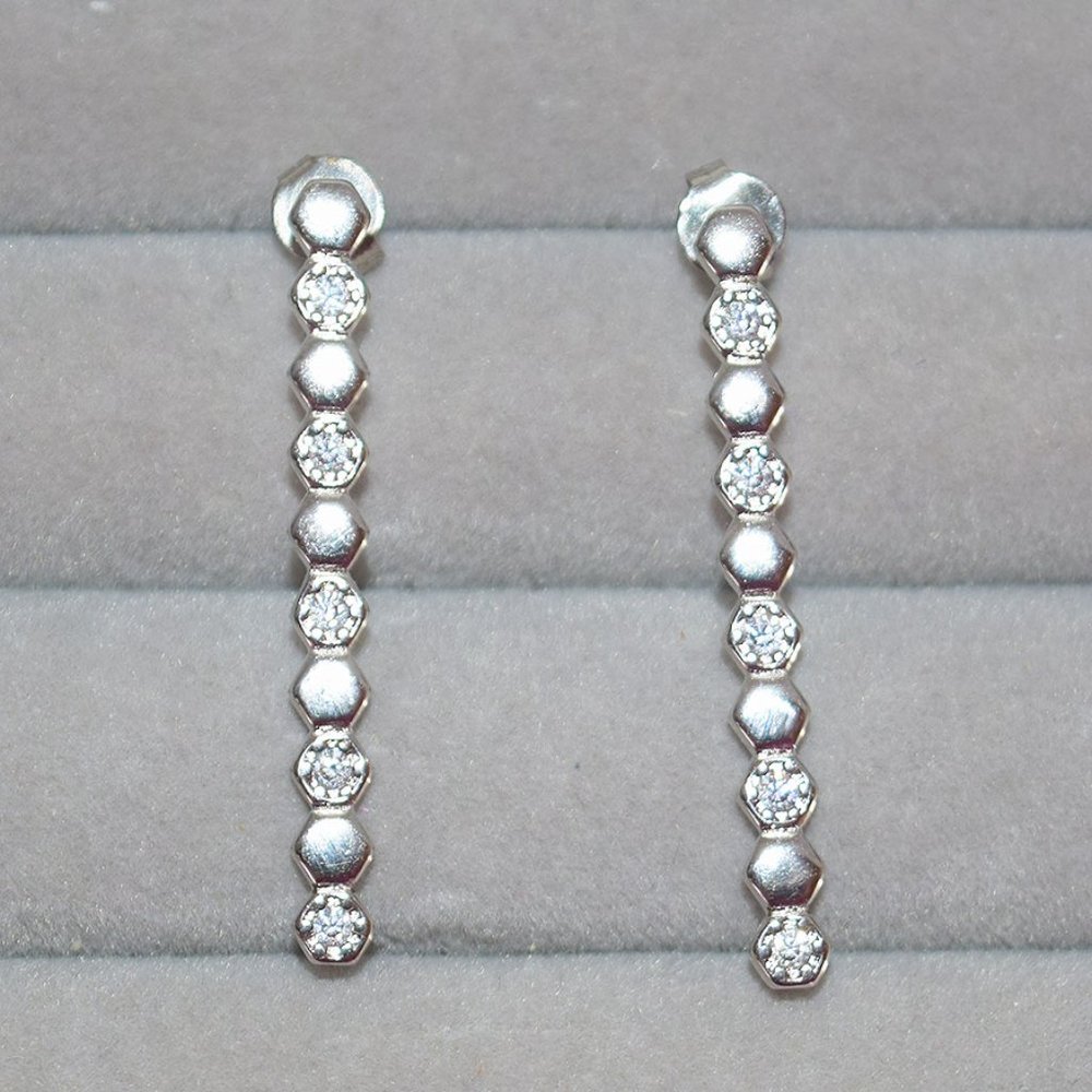 Geometric Stud Earrings With Crystals